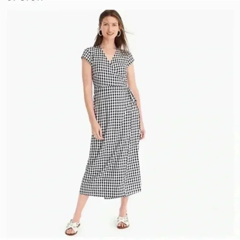 J Crew Gingham Wrap Dress size small
